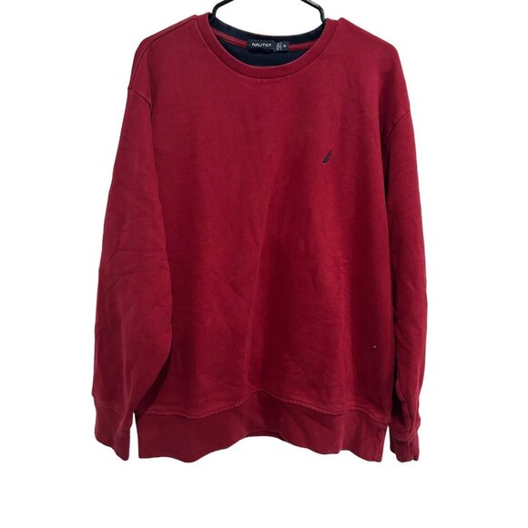 Nautica Mens Red Crewneck Pullover Sweatshirt Sz XL - Picture 1 of 8